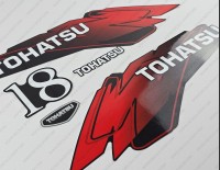 Tohatsu 18HP Two Stroke 2000 Outboard Decal Kit
